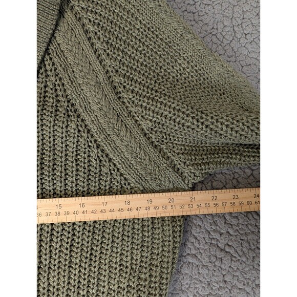 Garnet Hill Cardigan Sweater Women's Lrg Washed Olive Maren Organic Cotton Linen - Picture 7 of 12